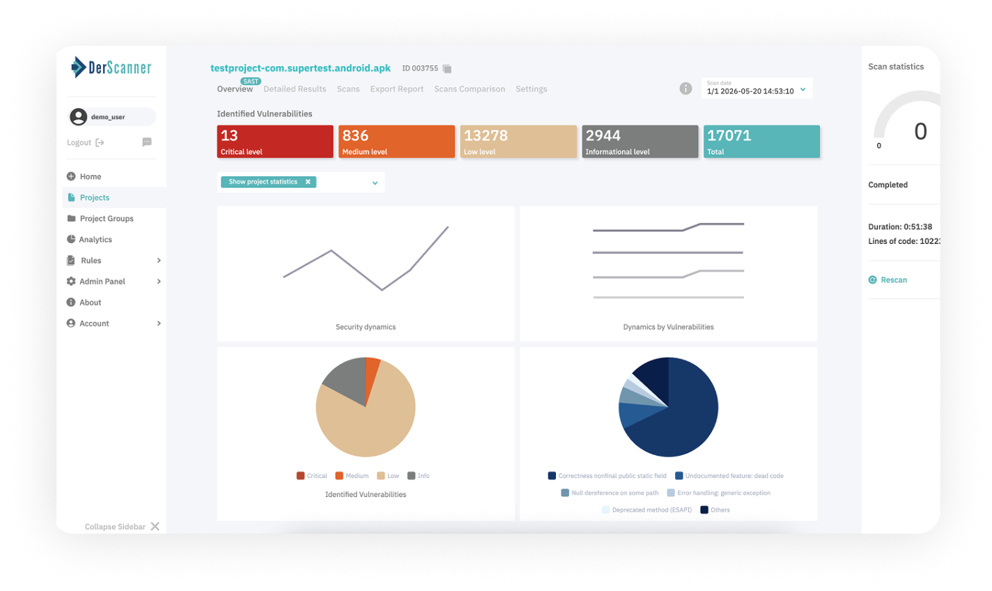 DerScanner iOS security dashboard