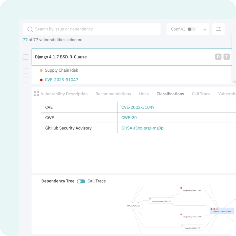 Dependency scanning & monitoring